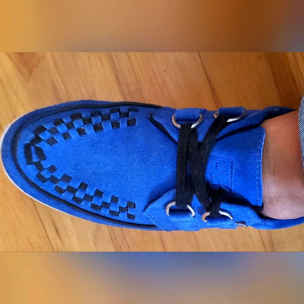 TUK Blue Suede Creeper Sneakers Mens 7 Wmns 9